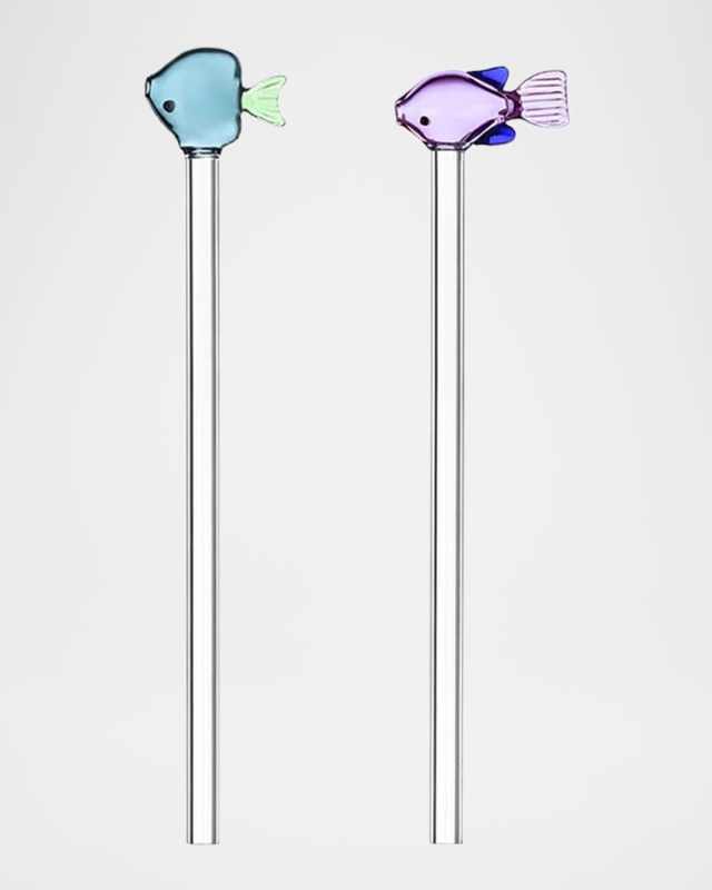 Marine Garden Fish Straws, Set of 2
